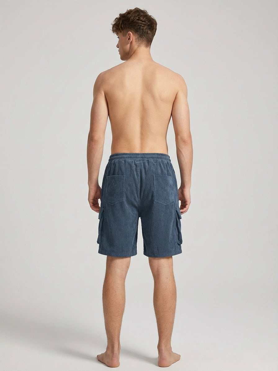 Bram Veld | Men’s Corduroy Cargo Shorts Brown