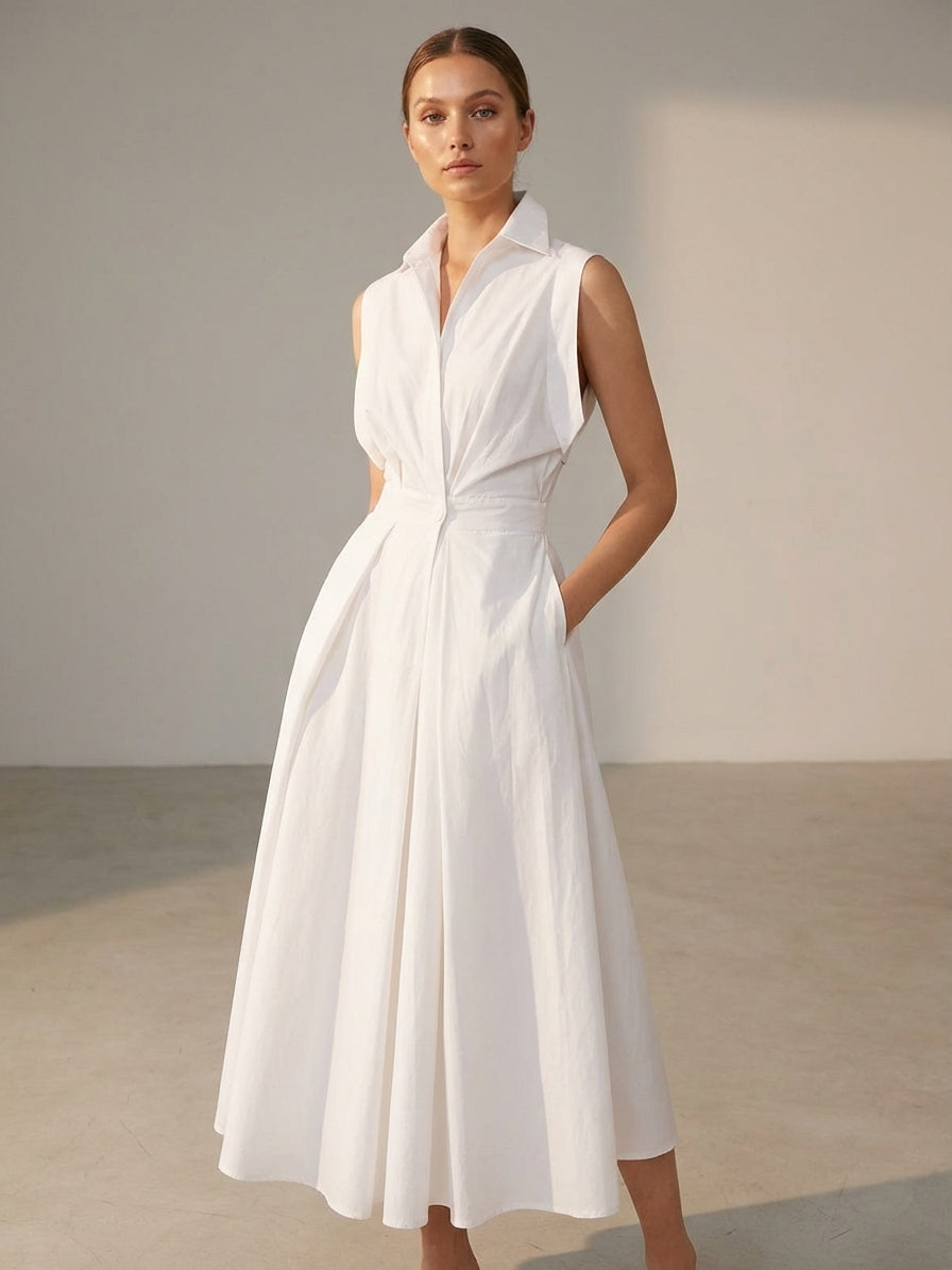 Mira Sante | Urban Cotton Shirt Collar Dress