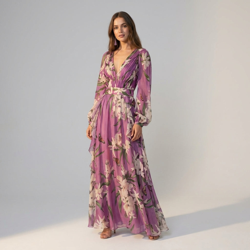 Cléa Voss | Violet Print Maxi Dress