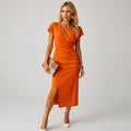 Mira Sante | Women’s Midi Dress V-Neck Split