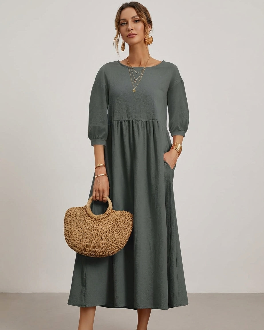 Léonie Dray | Cotton Linen Midi Dress Women