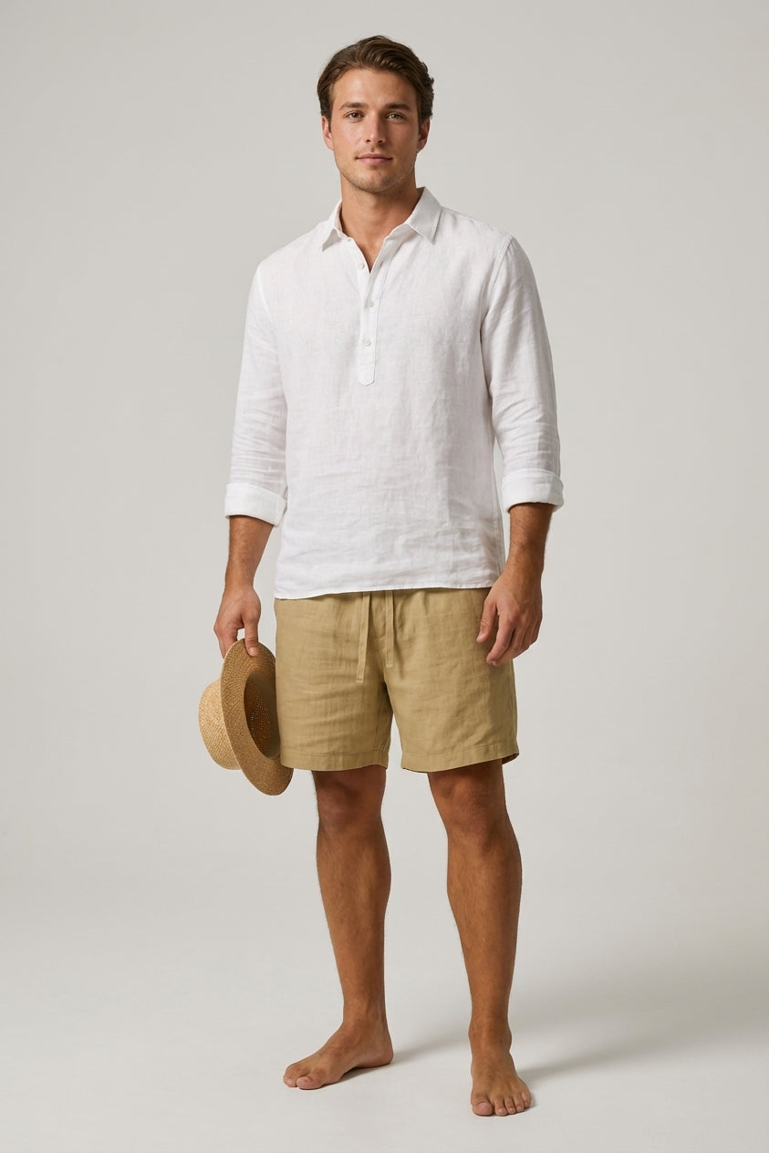Dario Mell | Casual Cotton-Linen Blend Shorts