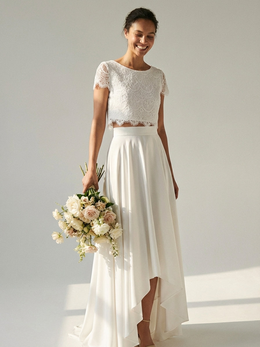 Mira Sante | Women’s White Two-Piece Bridal Gown