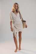 Mira Sante | Women’s Linen Wrap Mini Dress