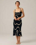 Mira Sante | Black Mermaid Hem Knit Midi Dress