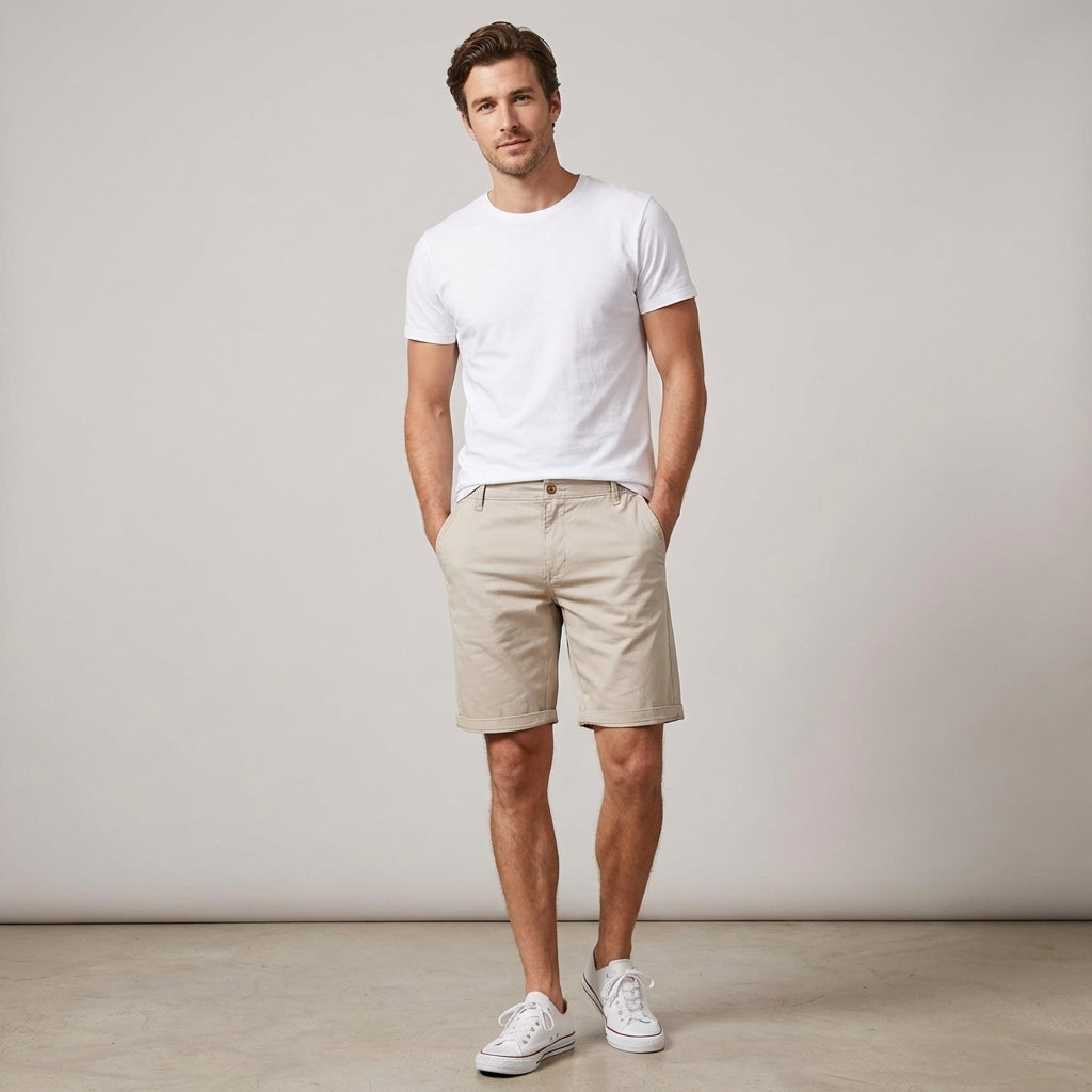 Dario Mell | Classic Casual Shorts with Stretch Waist