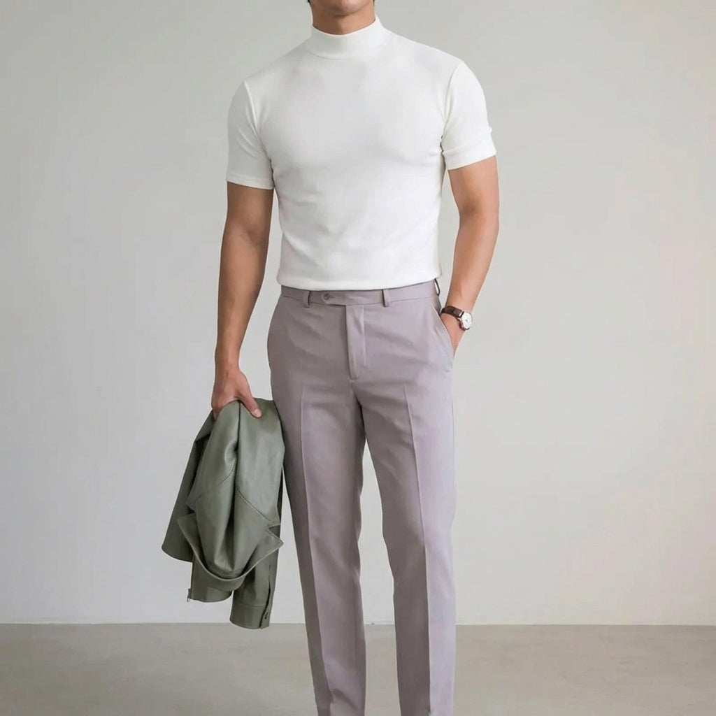 Dario Mell | Basic High Neck T-Shirt