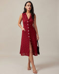 Mira Sante | Red Polka Dot Tie Back Midi Dress