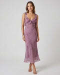Léonie Dray | Purple Floral Midi Dress