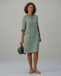 Léonie Dray | Women's Linen V-Neck Relaxed Dress