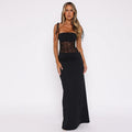 Cléa Voss | Long Lace Dress with Floral Patterns