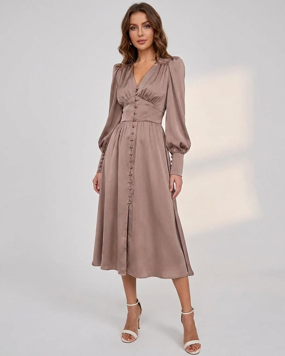 Vivienne Cord | Elegant Satin Dress for Women