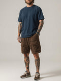Bram Veld | Men’s Corduroy Cargo Shorts Brown