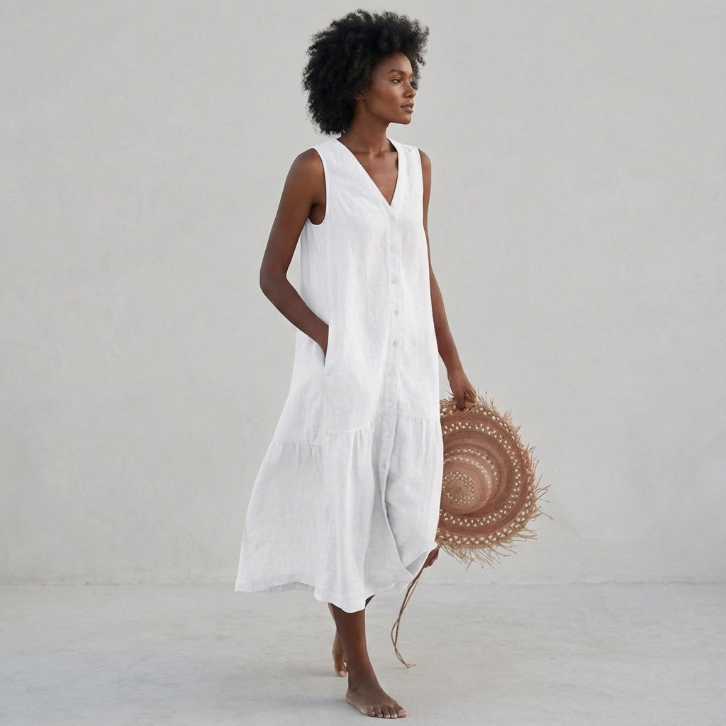 Naya Lund | Linen V-Neck Dress
