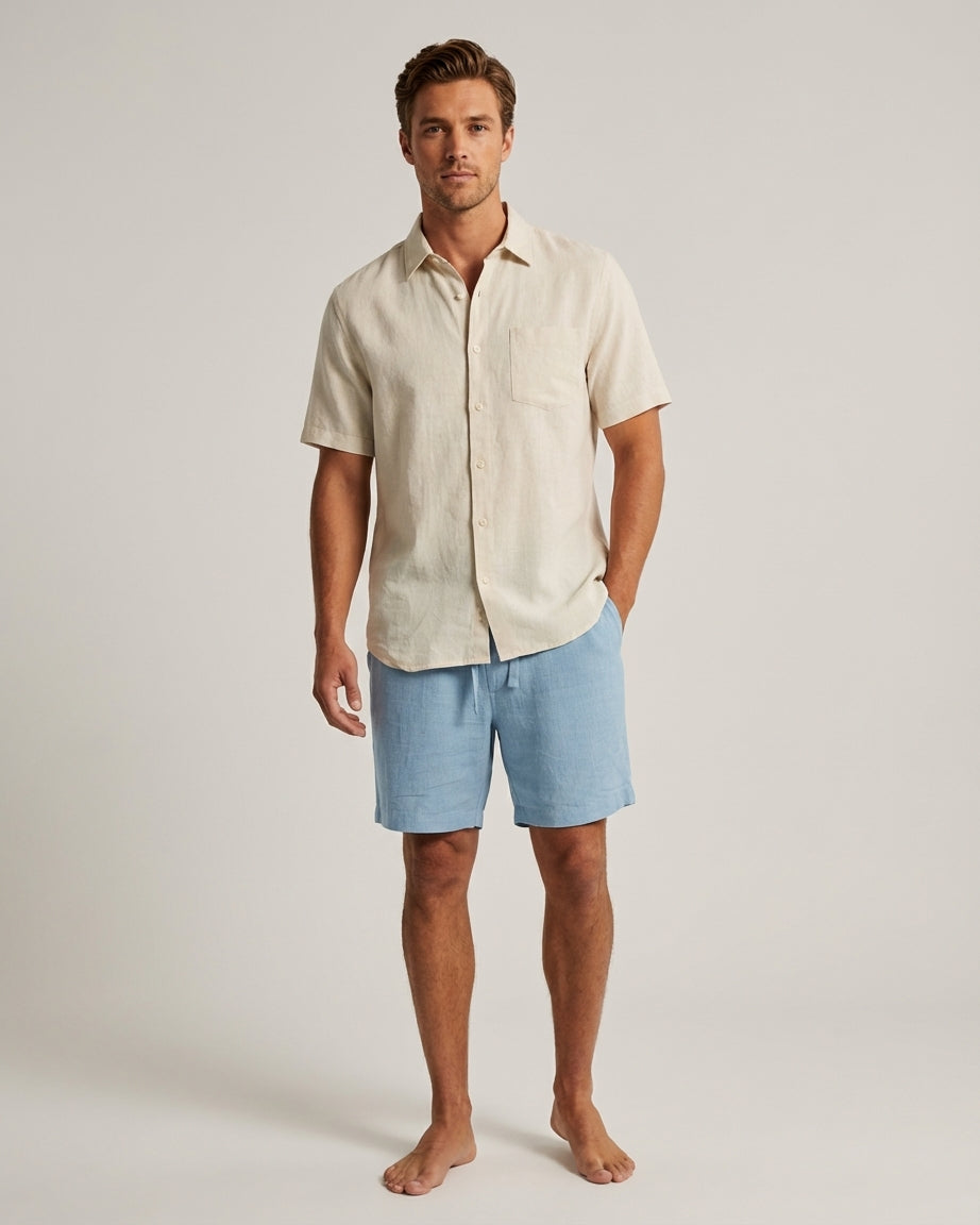 Dario Mell | Men’s Linen Shorts in Coastal Fit