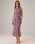 Mira Sante | Purple Floral Midi Mermaid Skirt
