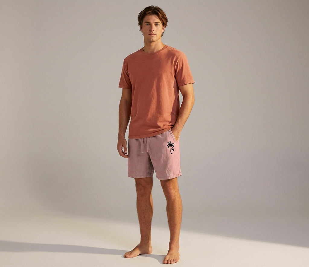 Mira Sante | Summer Shorts with Palm Embroidery