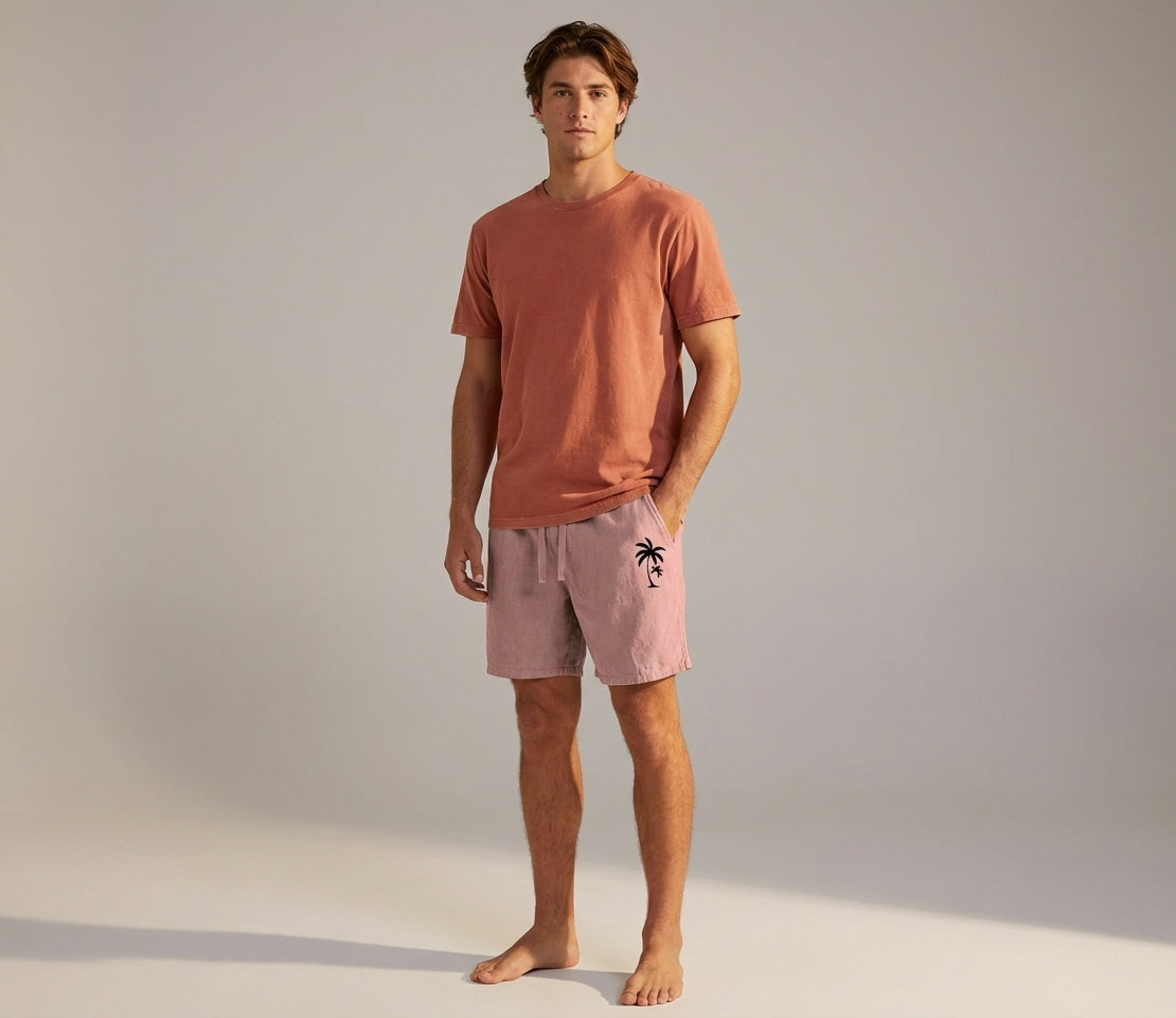 Mira Sante | Summer Shorts with Palm Embroidery