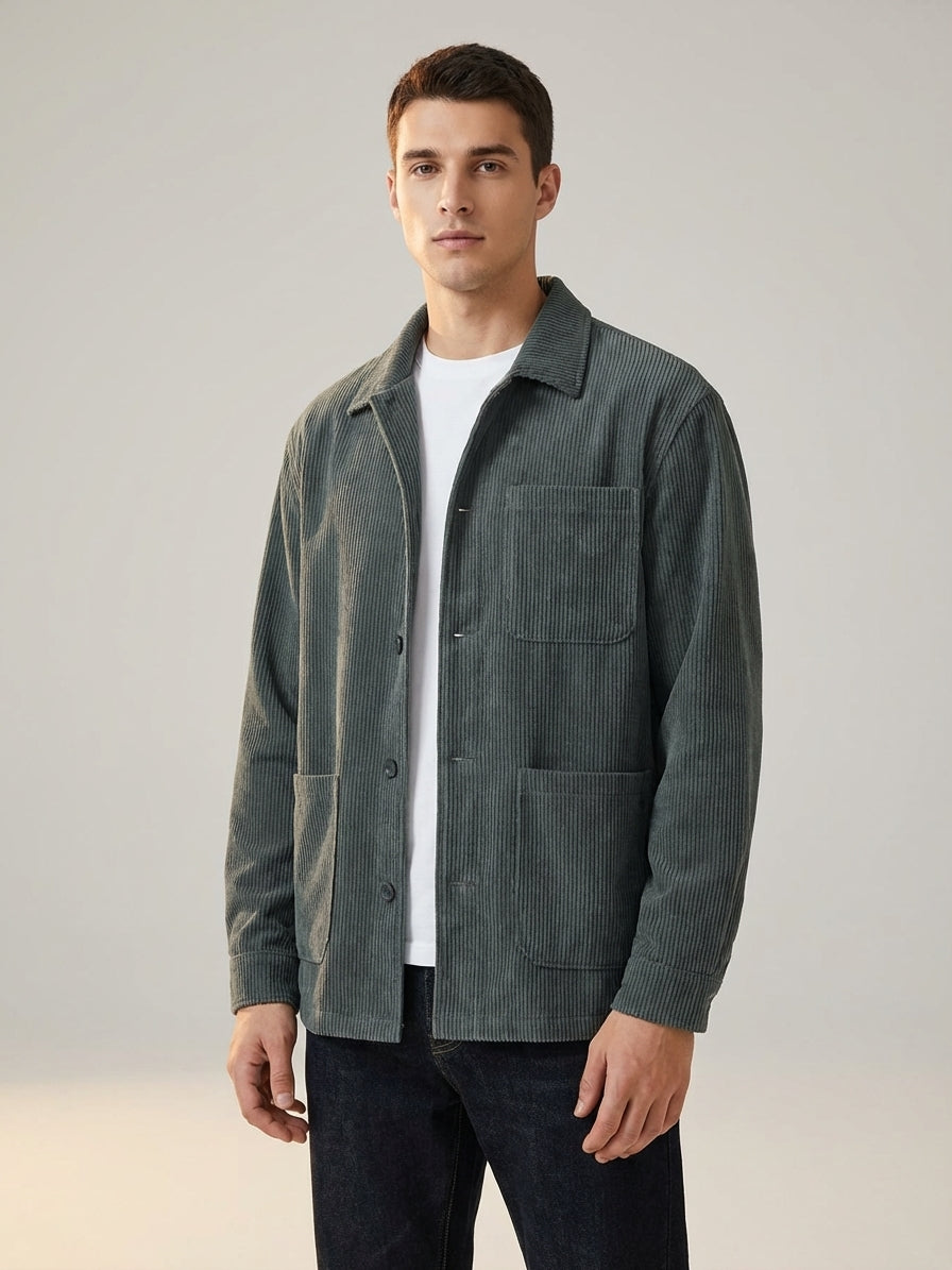 Bram Veld | Men’s Corduroy Cargo Shorts Brown