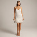 Vivienne Cord | Feather-Trim Mini Dress