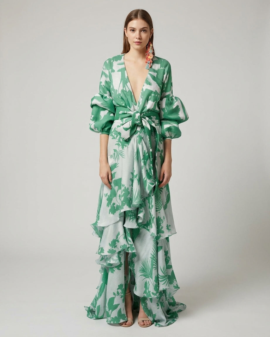 Mira Sante | Printed Chiffon Ceremony Dress
