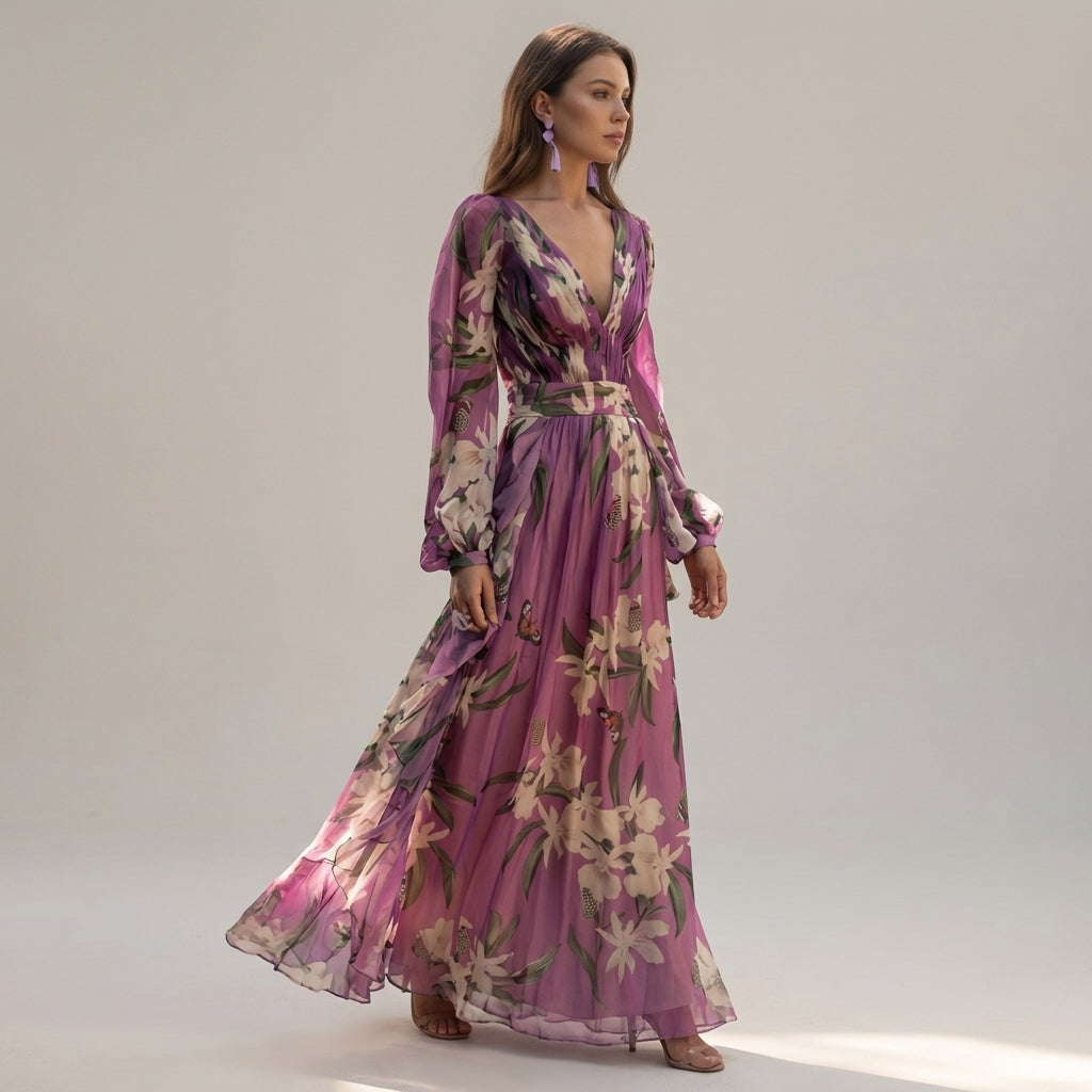 Cléa Voss | Violet Print Maxi Dress