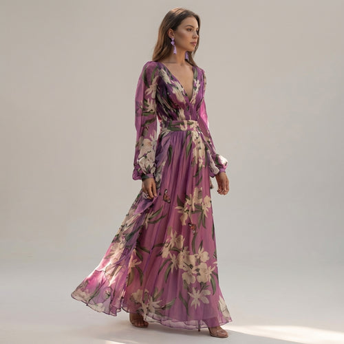 Cléa Voss | Violet Print Maxi Dress