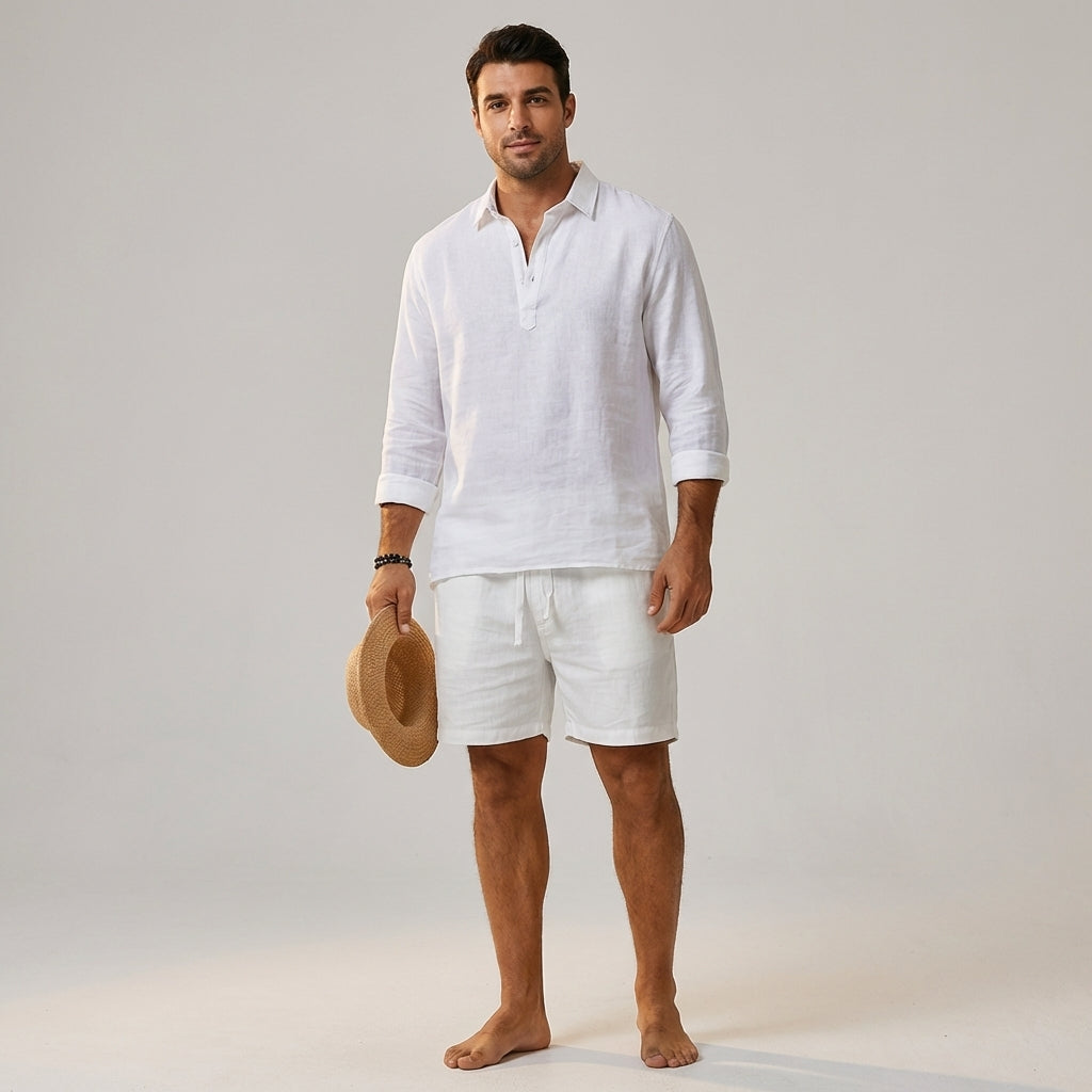 Dario Mell | Casual Cotton-Linen Blend Shorts