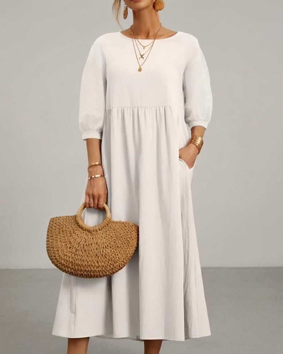 Léonie Dray | Cotton Linen Midi Dress Women