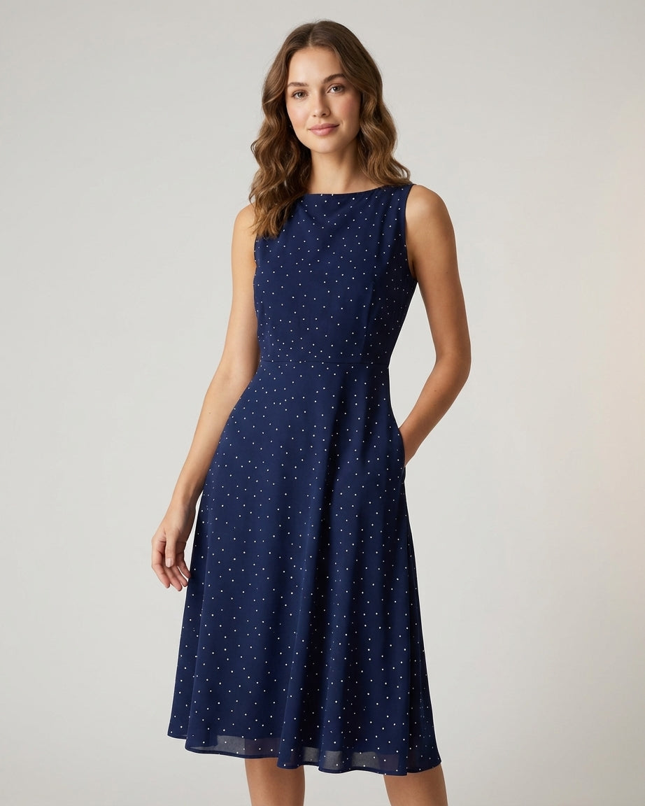 Mira Sante | Blue Polka Dot Mini Dress