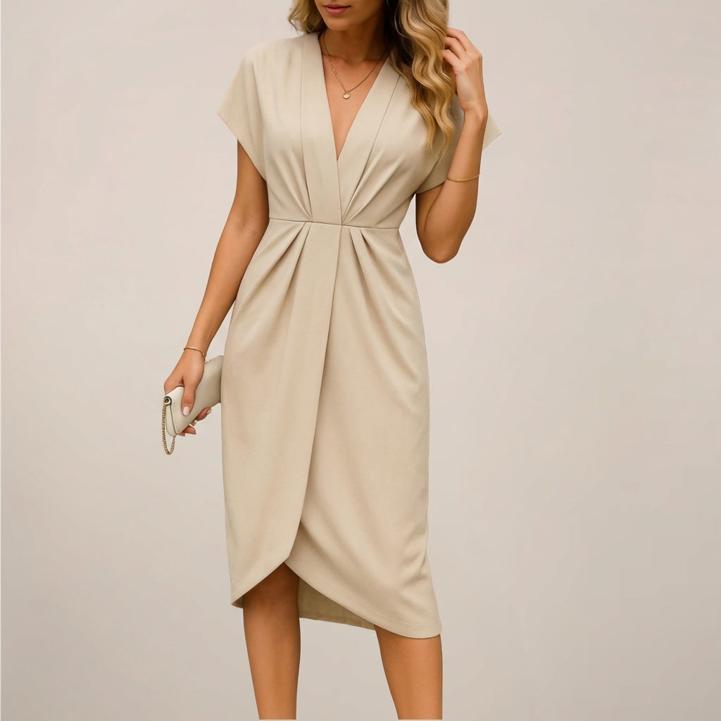 Cléa Voss | Women's Midi Wrap Dress Black