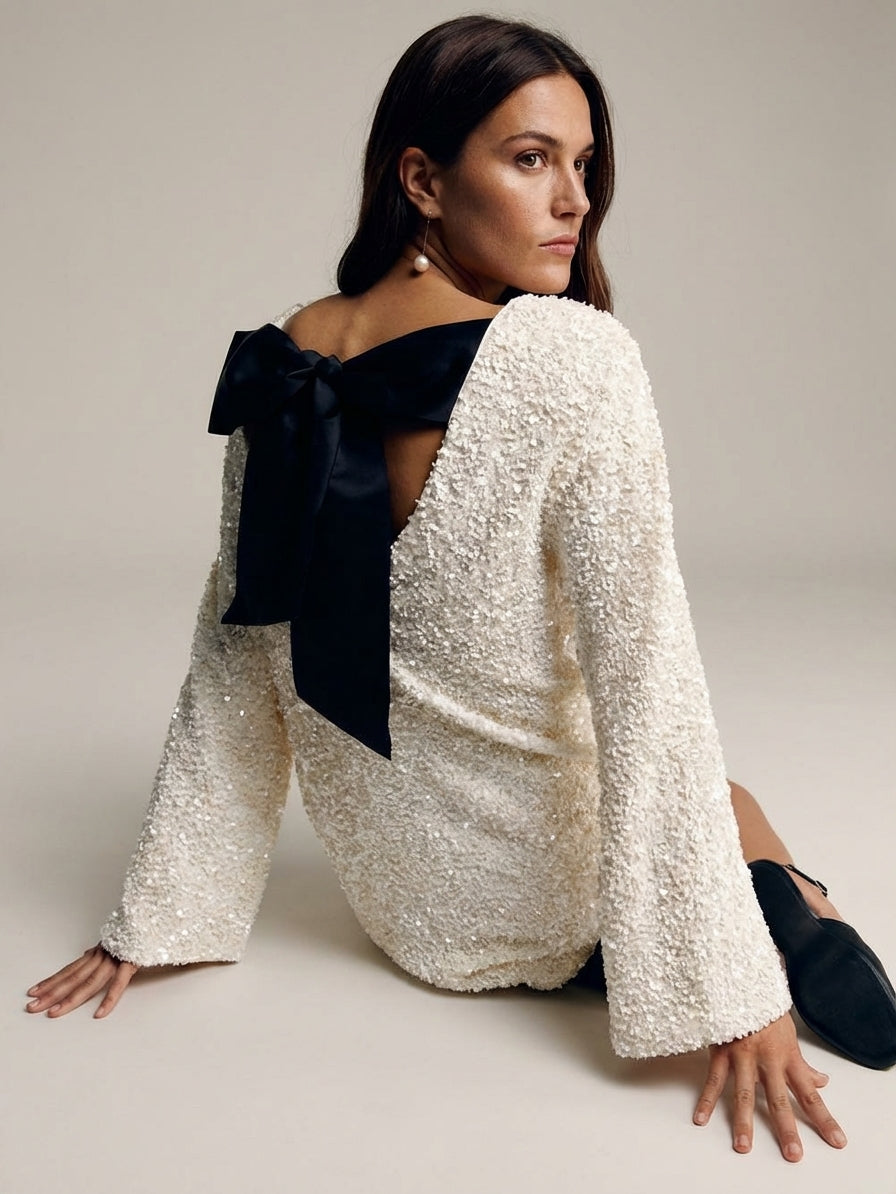 Naya Lund | Sequin Dress with Bow for Women