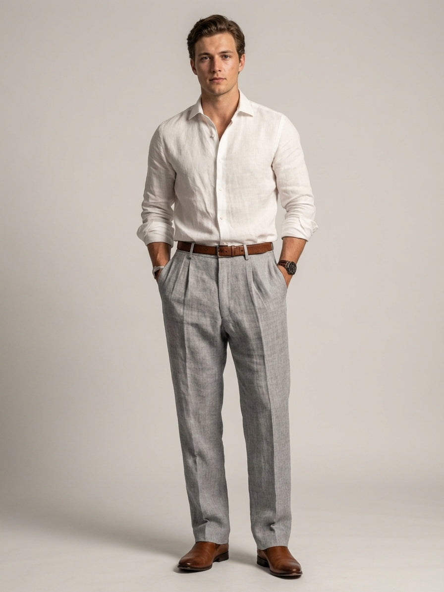 Bram Veld | Men's Linen Trousers Relaxed Fit – Norvaire