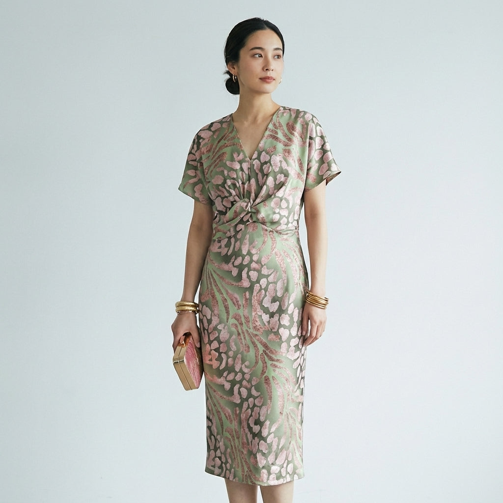 Mira Sante | Twisted V-Neck Maxi Dress