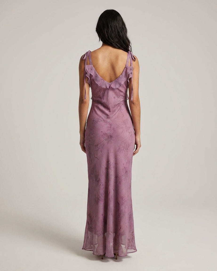 Léonie Dray | Purple Floral Midi Dress