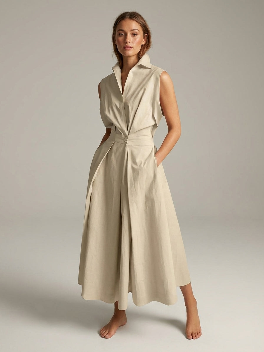 Mira Sante | Urban Cotton Shirt Collar Dress