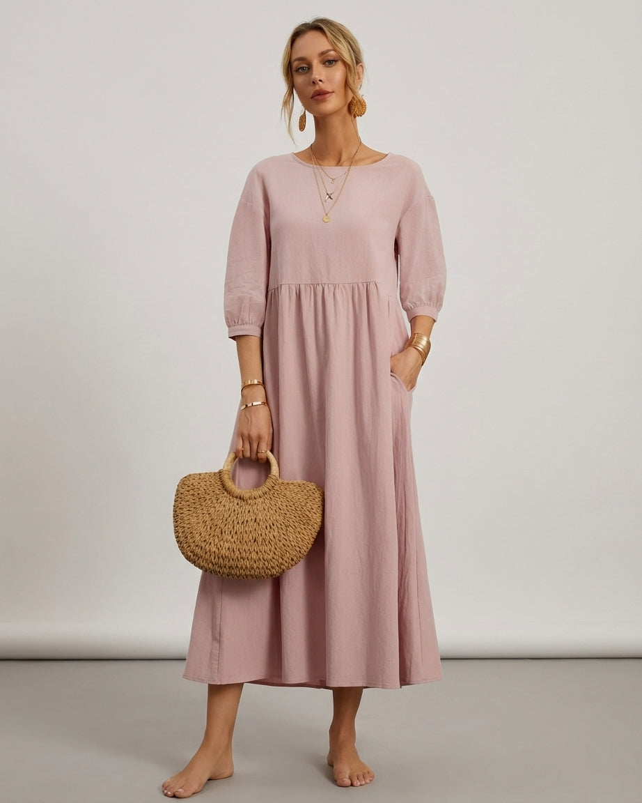 Léonie Dray | Cotton Linen Midi Dress Women
