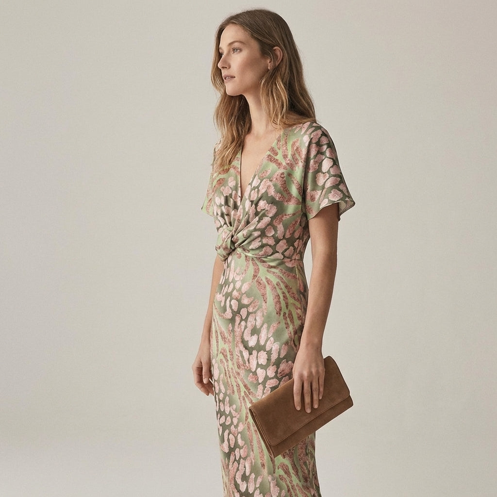 Mira Sante | Twisted V-Neck Maxi Dress