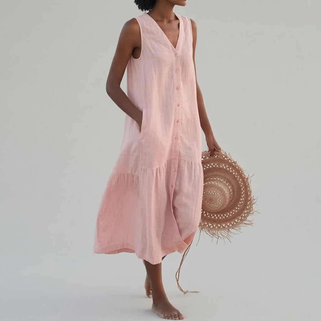 Naya Lund | Linen V-Neck Dress
