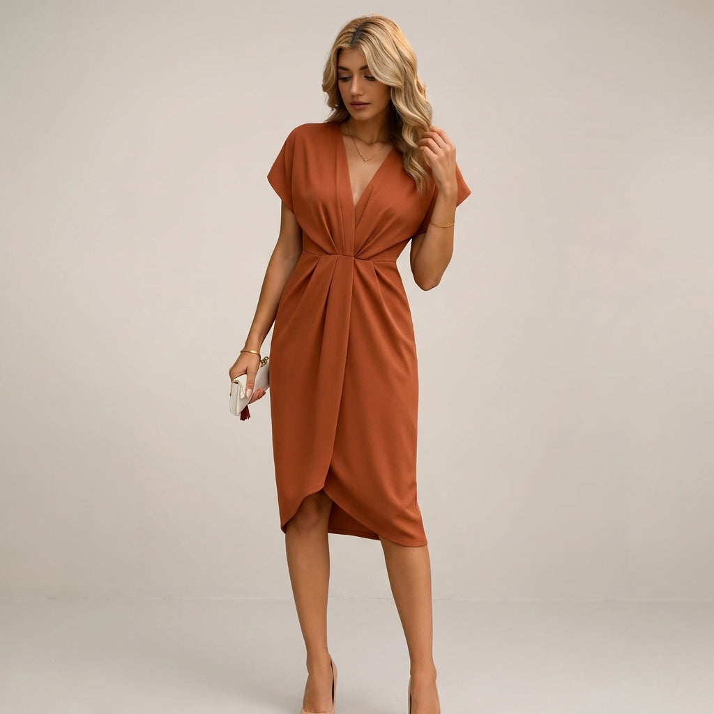 Cléa Voss | Women's Midi Wrap Dress Black