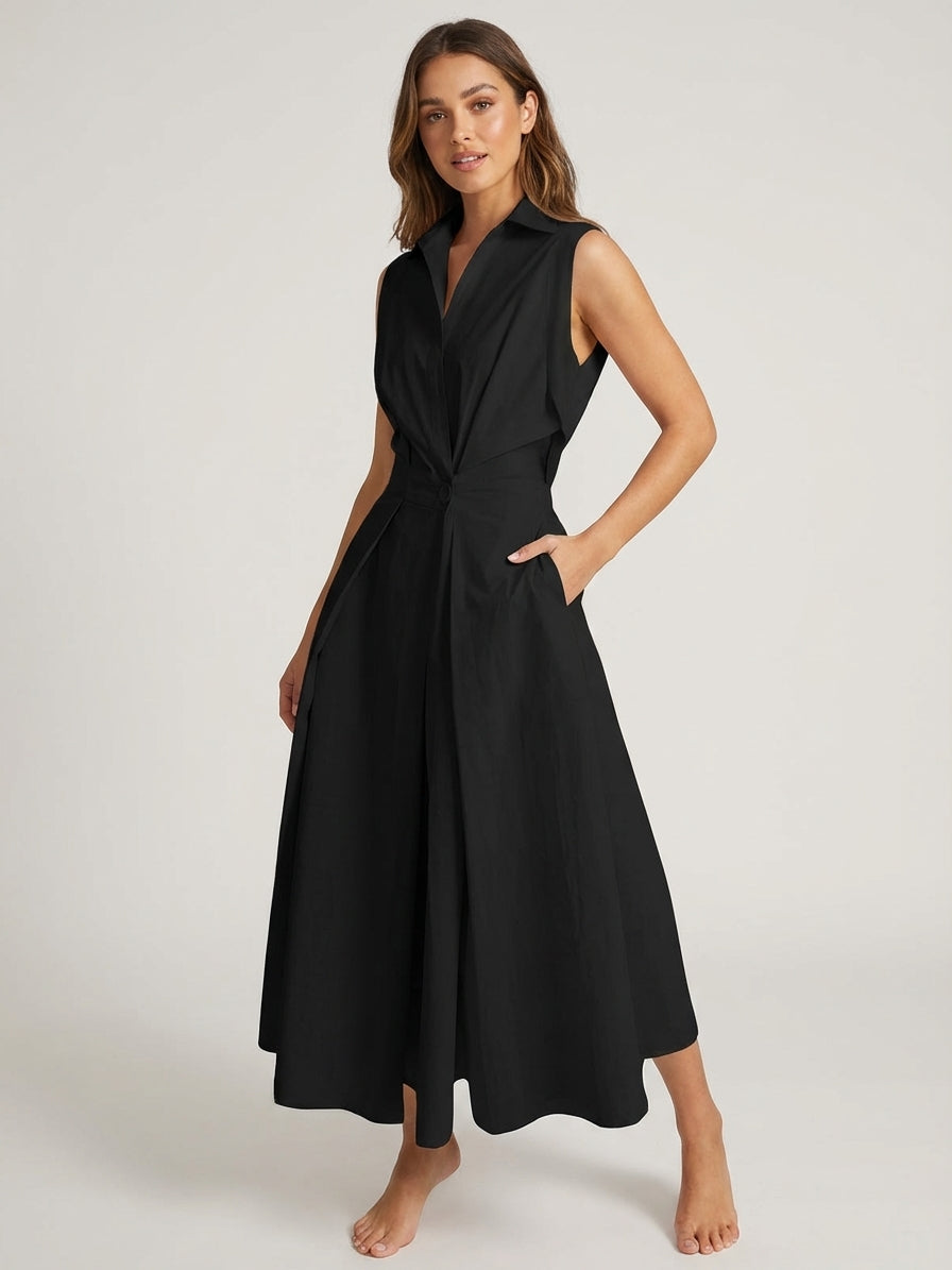 Mira Sante | Urban Cotton Shirt Collar Dress