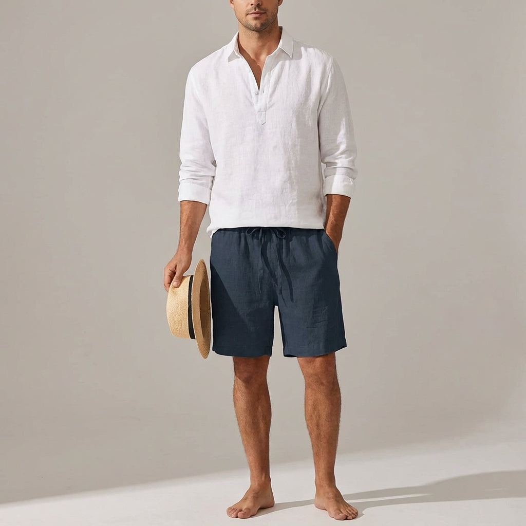 Dario Mell | Men’s Linen Shorts in Coastal Fit
