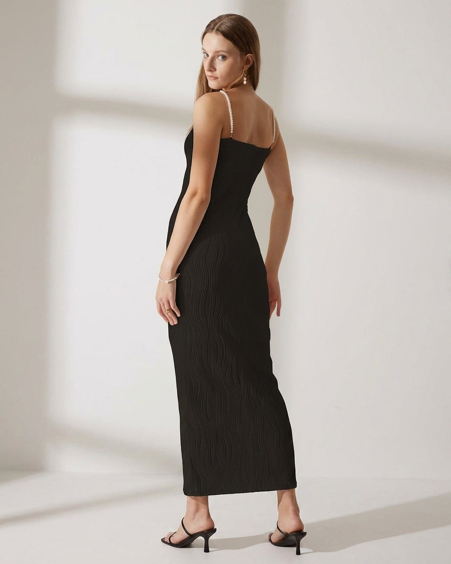 Mira Sante | Black Water Ripple Cami Dress
