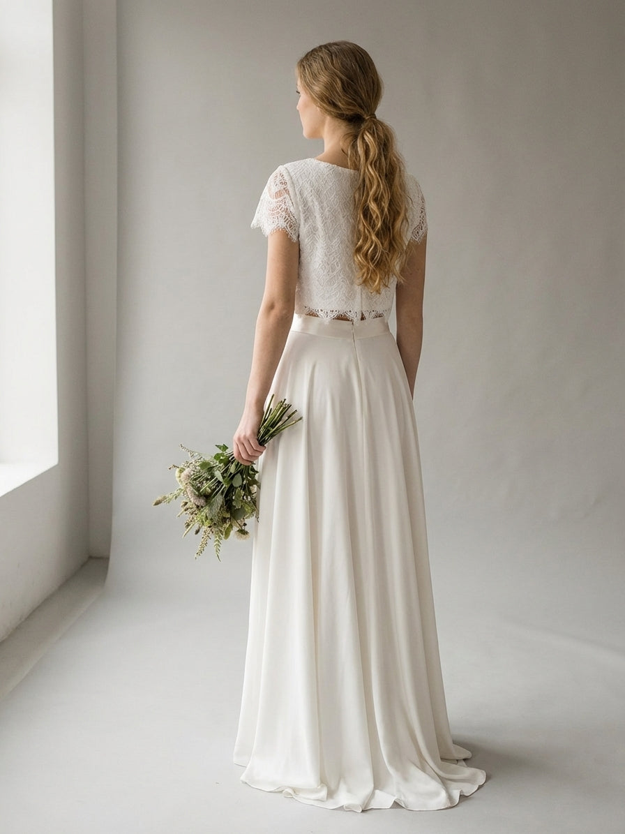 Mira Sante | Women’s White Two-Piece Bridal Gown