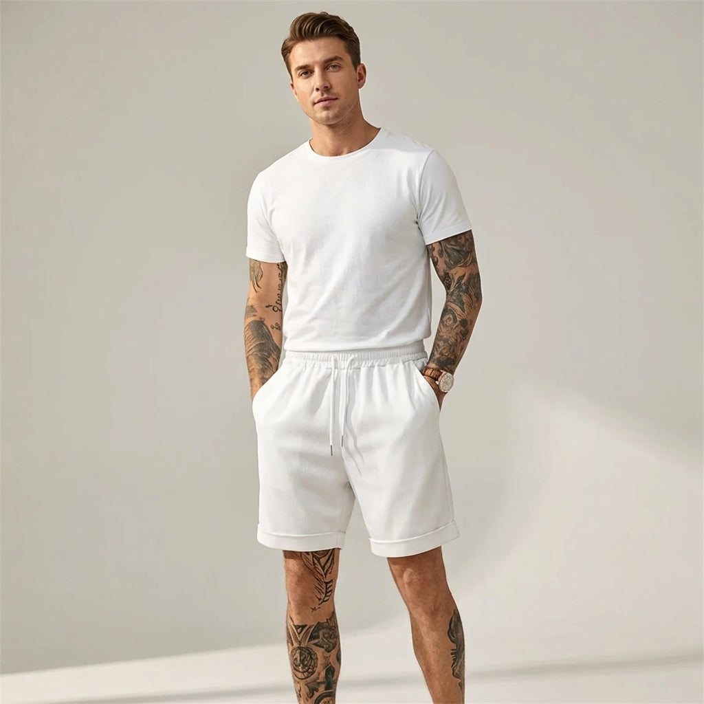 Remy Cord | Men’s Cuffed Shorts in Lightweight Fabric
