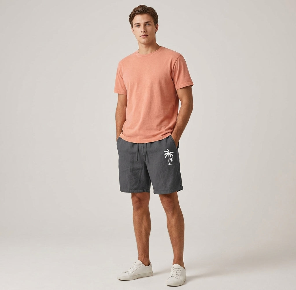 Mira Sante | Summer Shorts with Palm Embroidery
