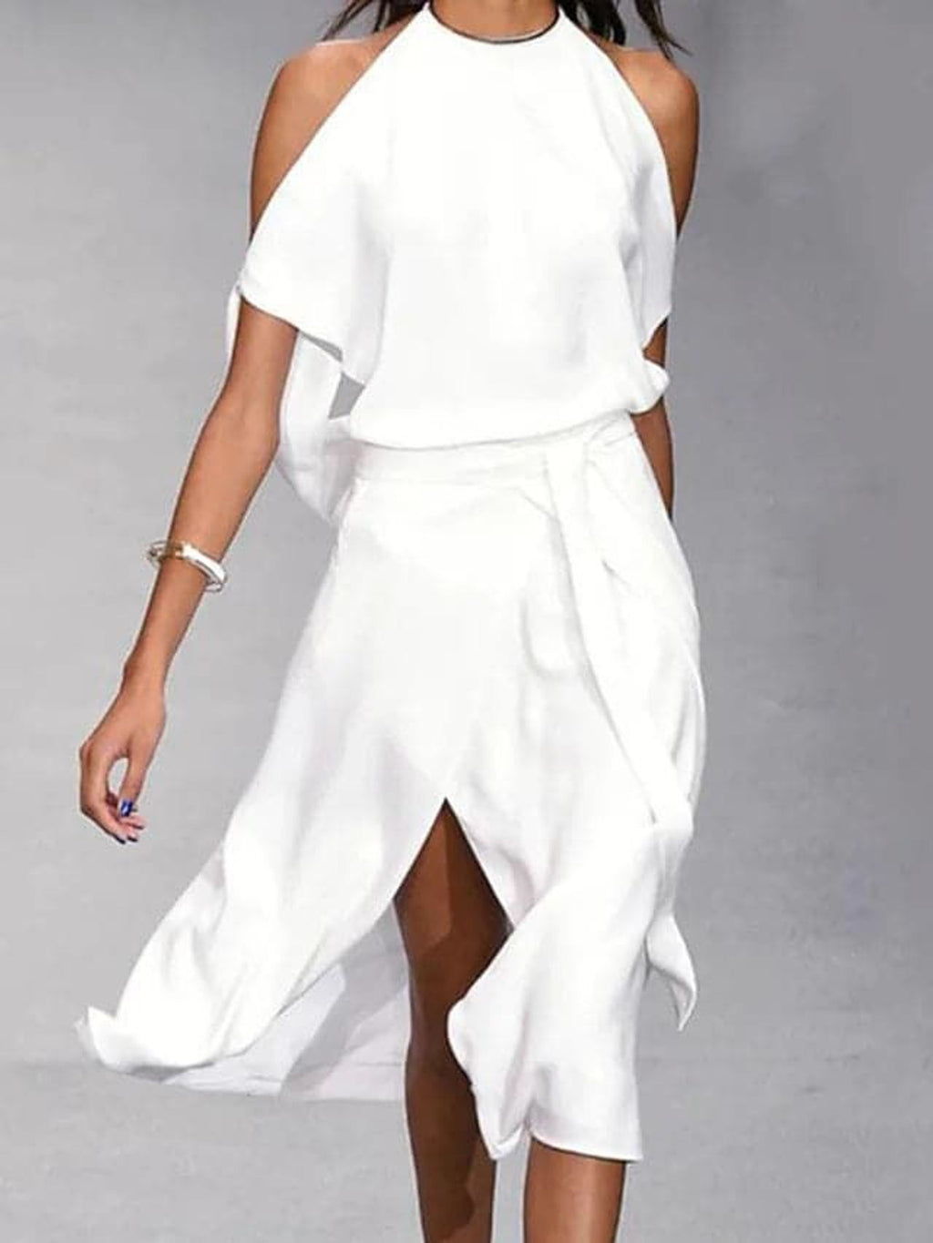 Mira Sante | Midi Off-Shoulder Dress for Women
