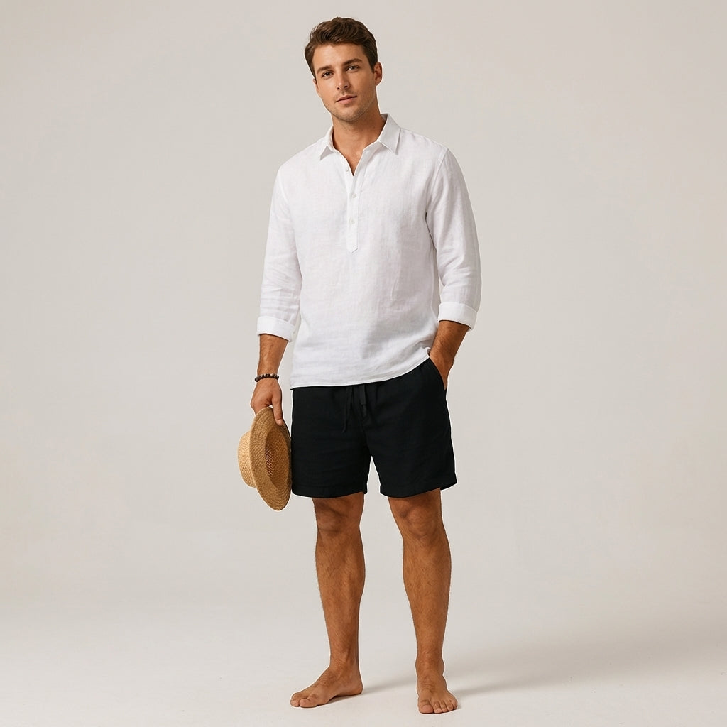 Dario Mell | Casual Cotton-Linen Blend Shorts