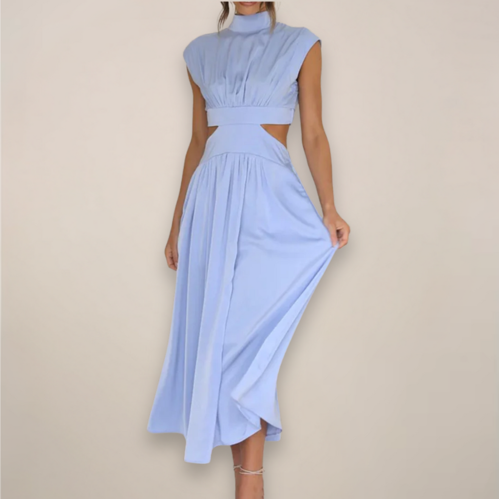 Mira Sante | Elegant Maxi Dress with Cap Sleeves