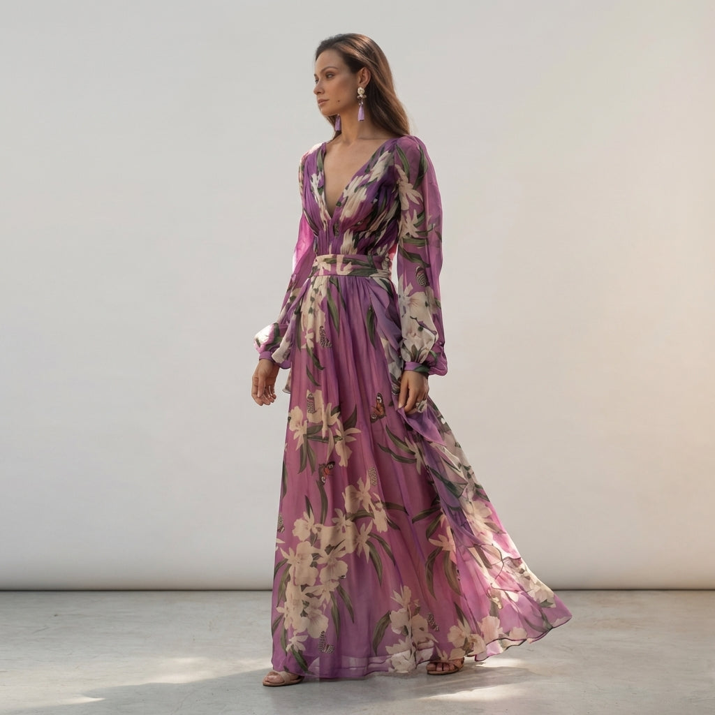 Cléa Voss | Violet Print Maxi Dress